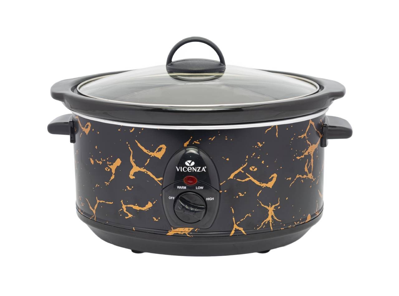 VSC03MB Hitam Penanak Perlahan Slow Cooker 3.5 L Motif Marmer